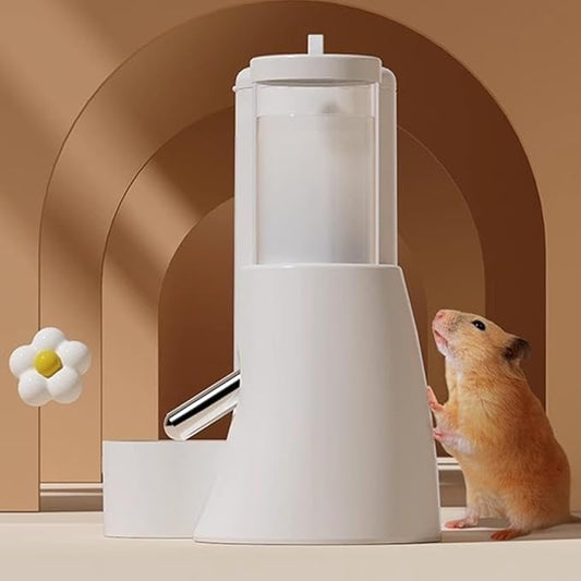 2-in-1 Hamster Water Bottle & Food Dispenser,Hamster Water Bottle,No Drip Small Animal Drink Bottle, Cage Accessories for Dwarf Hamster Squirrel Hedgehog