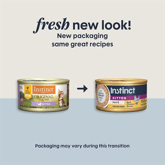 Instinct Kitten Pate Entrees, Wet Food, Real Chicken, 3 oz Cans (24 Count)