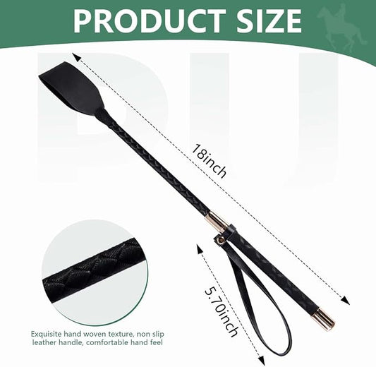 OBTANIM 18 Inch Riding Crop PU Leather Horse Whip Crop for Equestrian Horses