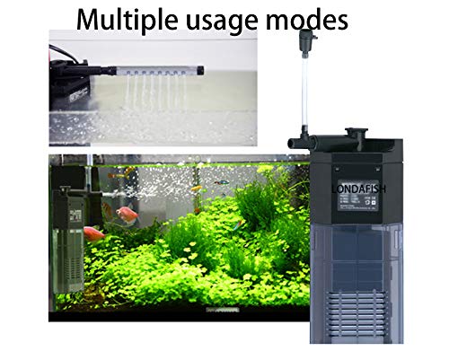 LONDAFISH Quiet Multi-Function Built-in Fish Tank Aquarium 3-Stage Filter with Water Pump