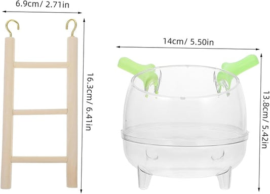 Totority Hamster Bath House Sand Dual-Function Litter Box and Grooming Station for Hamsters Gerbils and Chinchillas Complete Bathing Kit Ladder
