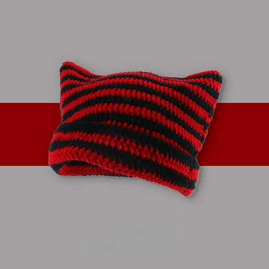 Crochet Hats for Women Cat Beanie Vintage Beanies Women Fox Hat Grunge Accessories Slouchy Beanies for Women