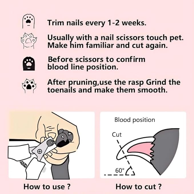 Kimono Art Dog & Cat Pets Nail Trimmers and Clippers, Professional Claw Care Grooming Tool for Pets, Avoid Over Cutting Bloodlines, Blue, for Large and Medium Dogs