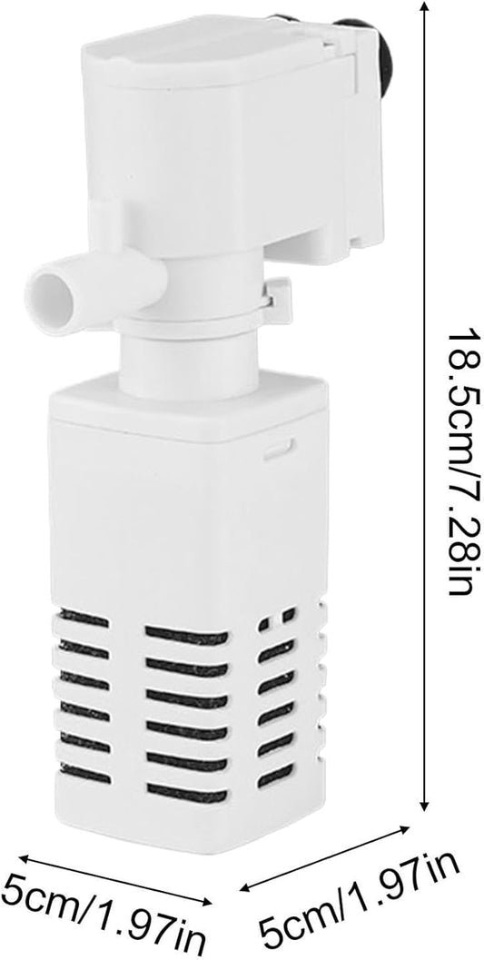 Aquarium Pump Filter, Submersible Water Cleaner, Oxygen Circulation System, Adjustable Flow Motor Device, Silent Tank Purifier Unit, Betta Turtle Shrimp Freshwater Home Use Kit