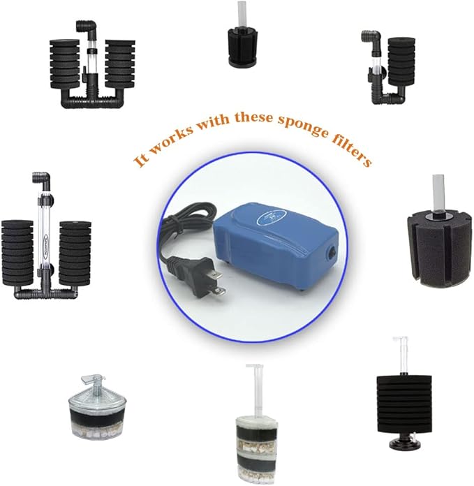 Corner Filter Bio Sponge Ceramic Air Pump Driven for Fry Shrimp Nano Fish Tank Aquarium XY-2008 (Ship from CA USA)