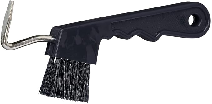Tough 1 Easy Grip Hoof Pick Brush Combo Black