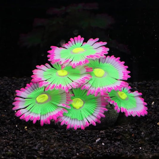 ZtohPyo Glowing Effect Soft Anemone Aquarium Fish Tank Decorations Silicone Glow in The Dark Artificial Ornament Plants for Aquarium Landscape Small/Large Fish Bowl Decor Accessories