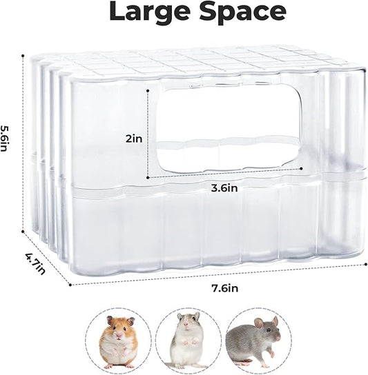 mini&moe Hamster Sand Bath Container - Small Animal Bathroom Shower Room & Corner Digging Box Toilet with Cleaning Scoop Rat Dust Bath House for Guinea Pig, Hedgehog, Squirrel