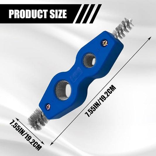 4 in 1 Car Battery Cleaning Brush, Battery Terminal Cleaner, Anti-Rust Auto Battery Cleaner Brush Tool with Steel Wire, Vehicle Battery Terminals Machine Parts Cleaning Tool for Cars (Blue)