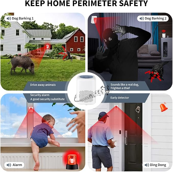 Dog Barking Alarm Motion Detector Outdoor Barking Motion Sensor 1000 FT Range Dog Alarm Home Security