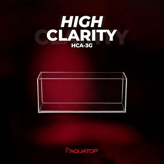 Aquatop High Clarity Glass Aquarium - Ideal for Salt & Freshwater Tanks Bookshelf Aquarium - 3 gal Fish Tank - HCA-3G