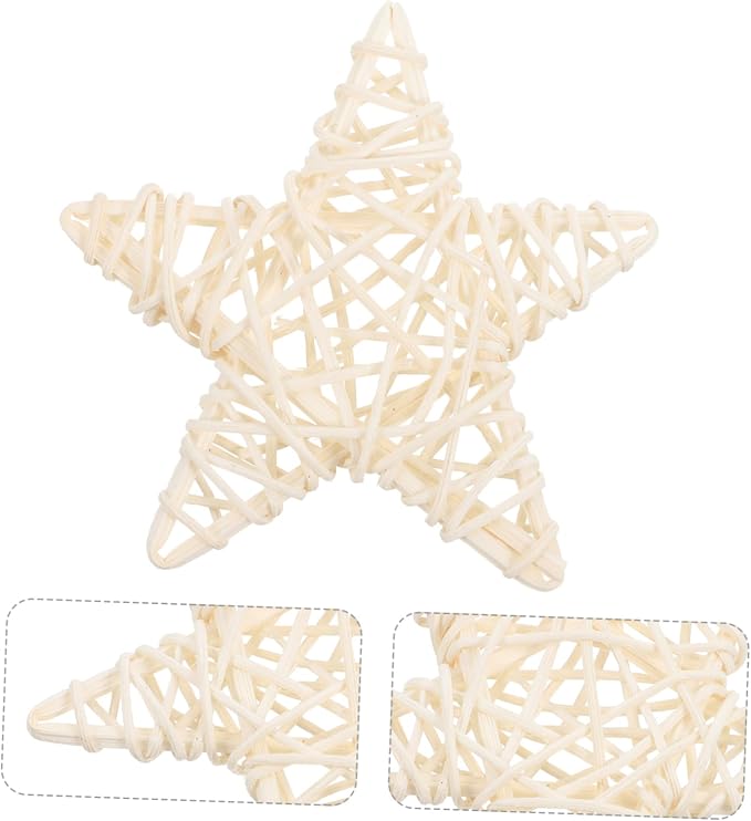 Luxshiny 4Pcs Star Shaped Rattan Chew for Small Pets Rabbit Chew Pet Playing Teeth Cleaning for Hamsters Guinea Pigs Chinchillas Small Animal Teeth Care