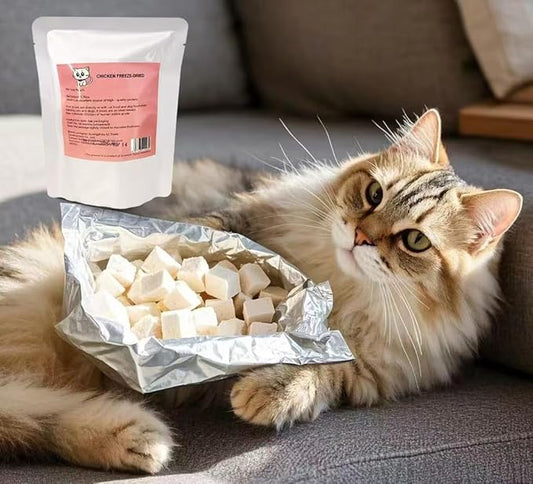 Fangool 1.76oz,Chicken Freeze Dried,Freeze-Dried Raw Chicken,Granules,Cat Treats Healthy Treats,High Protein