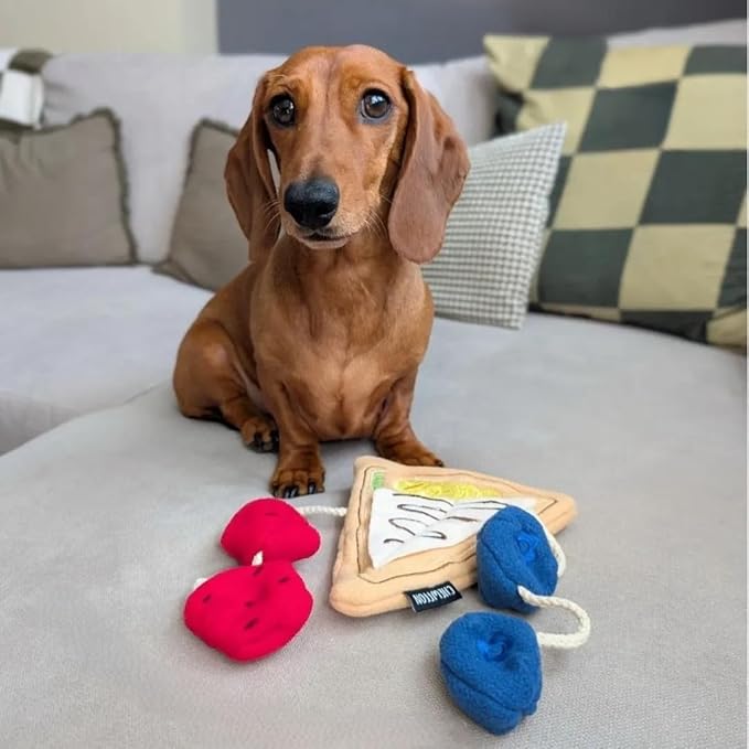 CHEWFFON Dog Crepe Toy, Dog Plush Crinkle Toys, Interactive Puppy Snuffle Toys, Hide Treat Puzzle Toy, Nose Work Game for Small and Medium Dogs