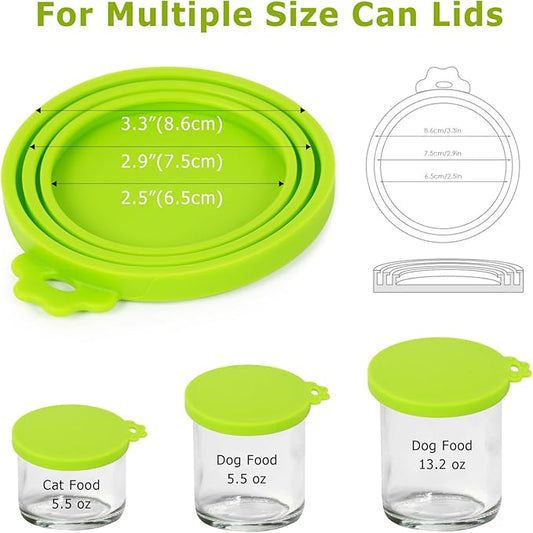 5 Pack Pet Food Can Covers Universal Can Lids Safe/Silicone Dog&Cat Food Can Lid Covers