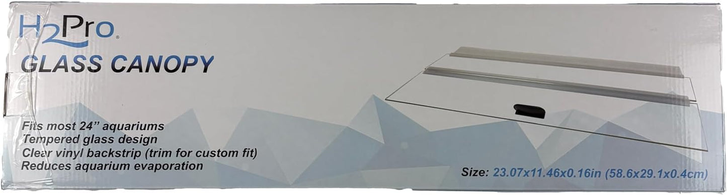 H2Pro Glass Canopy Aquarium Lid for Fresh & Saltwater Fish Tanks (24GT for Aqueon & Marineland 15 & 20 Tall Aquariums)