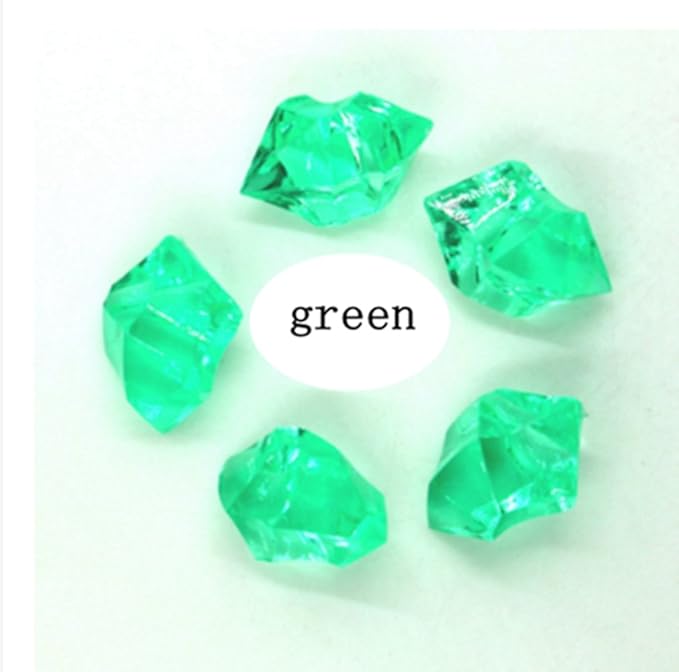 Ivie Colorful Crystal Stone Acrylic Glass Transparent Stone for Fish Tank,Aquarium,Terrariums,Vase,Plants,Garden Decoration (200grams) (green)