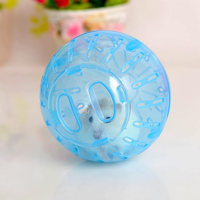 Silent Hamster Exercise Ball 3.9 Inch Rotating Transparent Running Wheel Running Wheel Fitness Ball for Gerbils and Small Animals