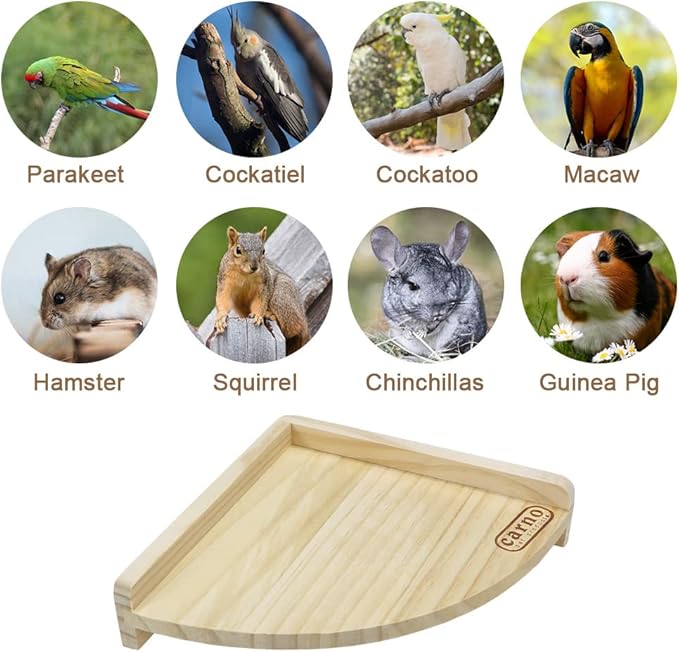 Litewoo Bird Perch Corner Platform Stand Shelf for Birds Budgie Parakeet Cockatiel Conure Cockatoo(Platform)