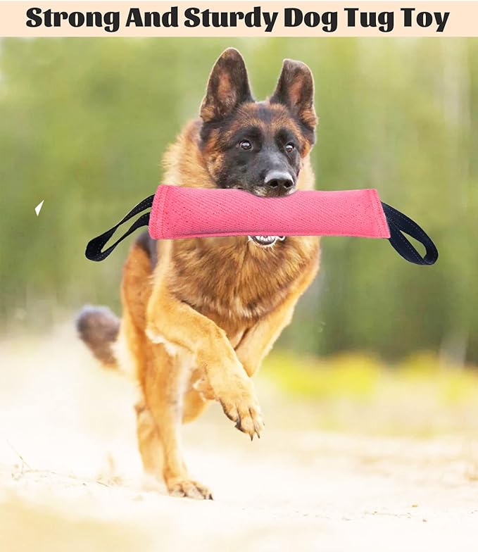 Clysoru tug Toy for Dogs Tug of War Dog Bite with 2 Strong Handles Made Durable Tear Resistant Stitches (Light Pink)