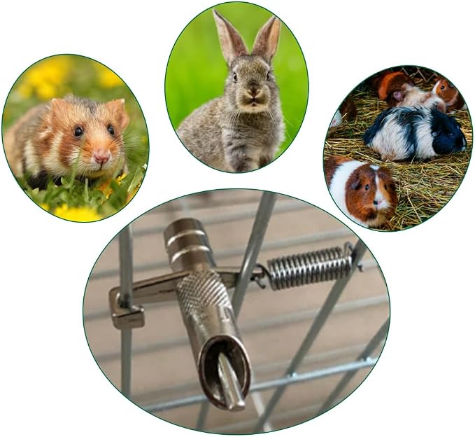 Automatic Rabbit Waterer Drinker 30Sets for Poultry Guinea Pig Ferret Rats Rodent Bunny Watering System(White)