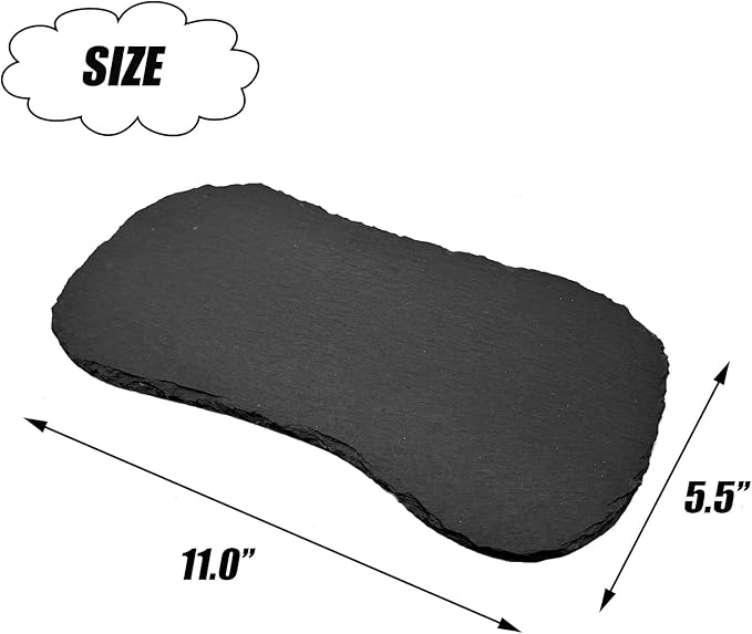 Reptile Basking Platform 11''x5.5'' Turtle Rock Plate Feeding Food Bowl Dish Feed Slate Tortoise Bathing Resting Slab for Lizard Gecko Bearded Dragon Chameleon Snake Frog-2Pcs