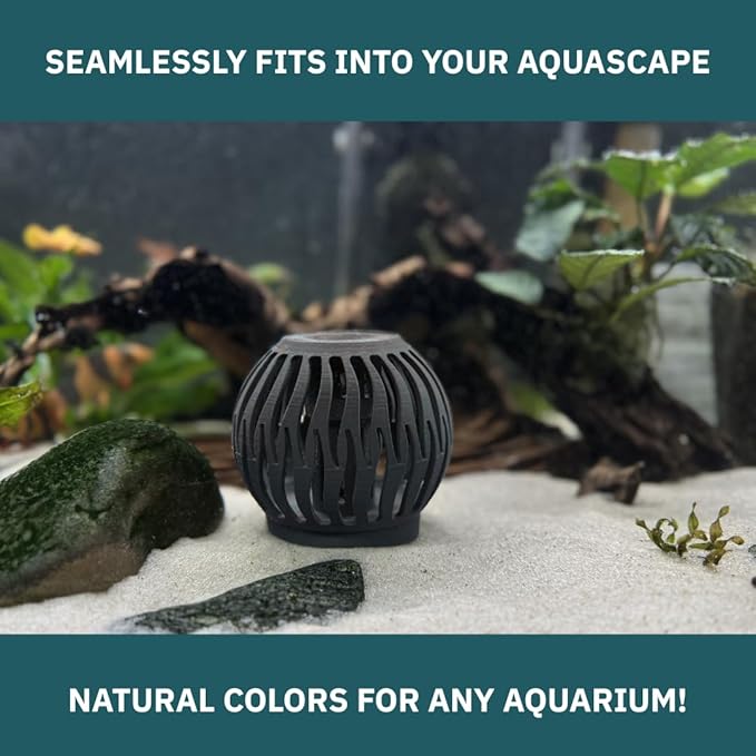 Shrimp Feeder and Hide for Freshwater Aquariums – Modular Design, Aquascape Friendly, Designed & Manufactured in USA (Onyx)