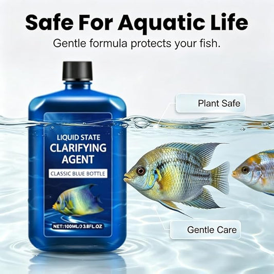 Fast-Acting Aquarium Water Clarifier, Clears Cloudy Fish Tank, Powerful Freshwater Aquarium Water Purification Clarifier, Liquid State Clarifying Agent, Safe & Gentle Formula (A+B+C)