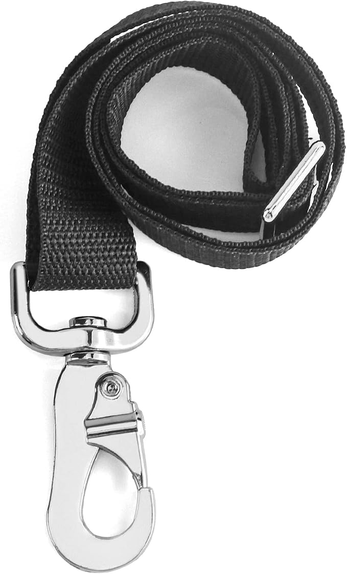 QWORK Horse Bucket Strap, Nylon, 3 Pack, Adjustable 21" to 32" Length, for Hay Nets, Water Buckets, Outdoor Feeders, Black