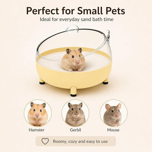 Meow&Woof Hamster Sand Bath Container, Large Sandbox Toilet Gerbil Batheoom, Tiny Chinchilla Dust Bathtub Sand Bath Box for Hamster Cage Accessories 6.5 Inch - Blue