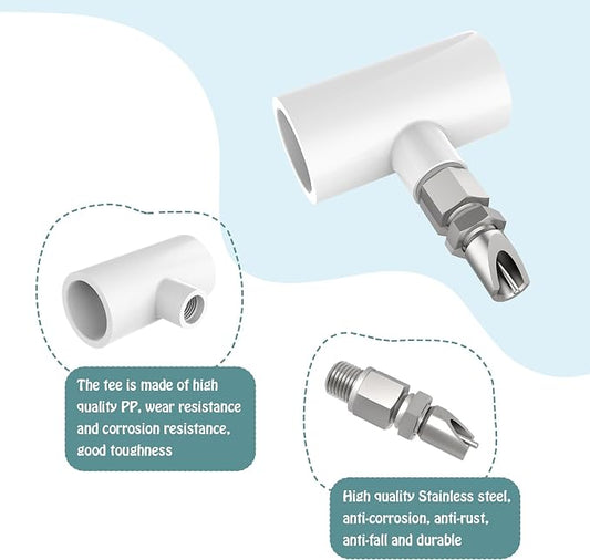 6pcs Stainless Steel Rabbit Water Nipples Automatic PVC Tees Rodent Waterering System