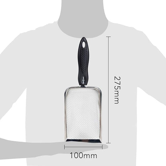 REPTI ZOO Reptile Sand Stainless Steel Fine Mesh Reptile Substrate Metal Sand Shovel Terrarium Substrate Long-Lasting Litter Cleaner Corner Scoop