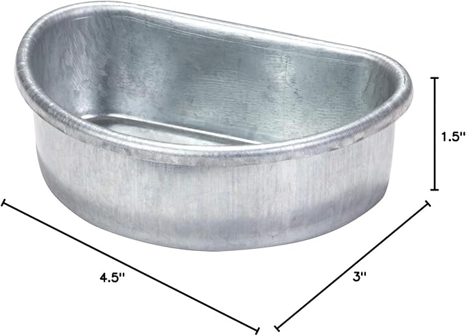 Pet Lodge® Galvanized Cage Cups | Feeder & Waterer for Small Animals | Clips Inside of Cage | Bunny Cage Cup | 1/2 Pint