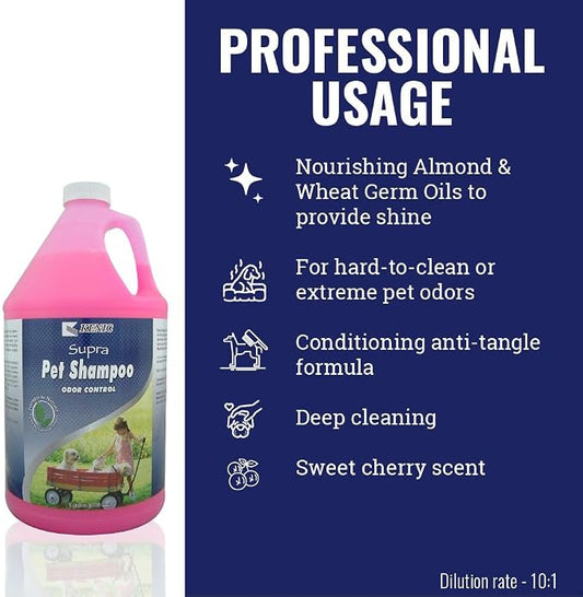 Kenic Supra Deodorizing Dog Shampoo, Powerful Odor Control Deep Clean, Naturally Derived Ingredients, Professional Groomer Formula, Made in USA