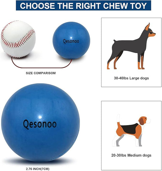 Dog Balls Indestructible,Solid Rubber Bouncy for Dogs Aggressive Chewers Large Breed,Non-Toxic&Floating&High Elasticity,Durable Fetch Ball Medium to Chew,Play and Training
