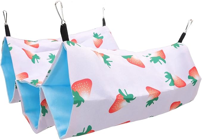 Hamster Tunnel Hammock | Double Layer Canvas Bed for Small Pets/Ferrets/Sugar Gliders | Soft Hanging Hideout with 3 Tunnels | Easy to Maintain Cage Accessory