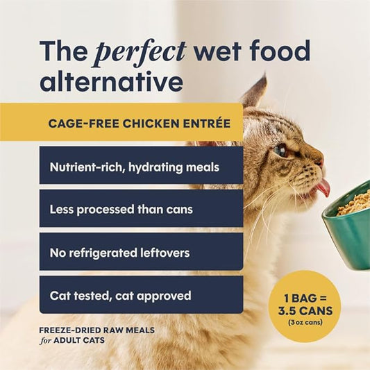 Instinct FreshDried Pates, Freeze Dried Cat Food, Grain Free - Cage-Free Chicken Entrée, 3 oz. Bag