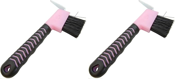 Hoof Pick Brush with Rubber Handle - 2 Pack