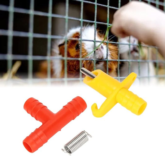 Yosoo Rabbit Nipple Drinker, 100pcs Rodent Automatic Waterer with Stainless Steel Nipple 3 Way Tee Design for Feeding Guinea Pigs Rabbits Ferrets