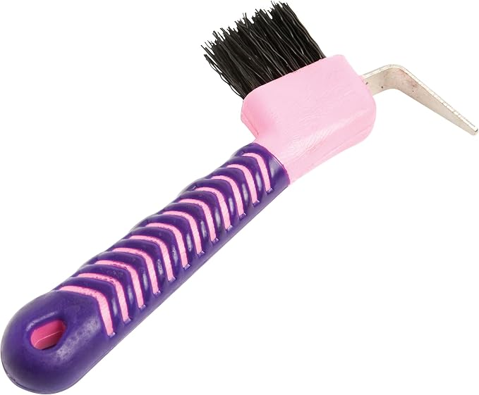 ROMA Deluxe Soft Grip Hoof Pick, Pink/Purple