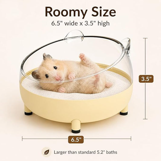Meow&Woof Hamster Sand Bath Container, Large Sandbox Toilet Gerbil Batheoom, Tiny Chinchilla Dust Bathtub Sand Bath Box for Hamster Cage Accessories 6.5 Inch-Dark Green