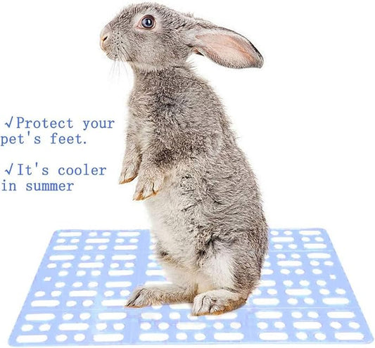Hamiledyi 8 Pcs Rabbit Cage Mats Small Animal Plastic Feet Pads Floor Mat for Pet Cats Dogs Bunny Hamster Rat Chinchilla Guinea Pig(Blue)