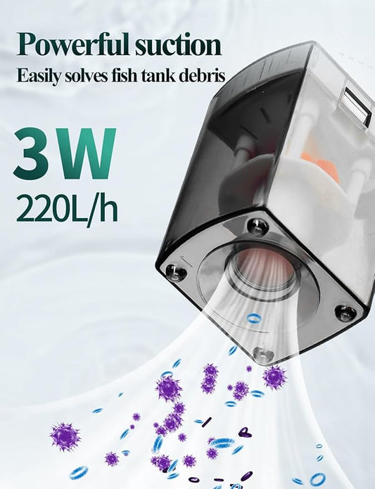 UPETTOOLS Aquarium Internal Filter, 4 in 1 Small Fish Tank Filters Pump Sponge Filter Ultra Silent Adjustable Submersible Power Filter with Multiple Function for Fish Tanks 5-10 Gallon