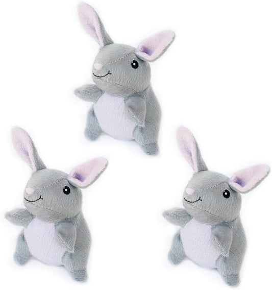 ZippyPaws Burrow Replacement Miniz - Interactive Dog & Puppy Toys for Boredom, Stimulating Pet Products to Keep Them Busy, Plush Refills for Hide & Seek Puzzle, Squeaky Toy for Enrichment - Bunnies