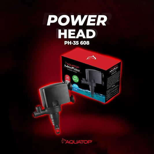 Aquatop MaxFlow Submersible Aquarium Power Head – Ensures Optimal Water Movement for Reef Aquariums, with Air Intake and Adjustable Regulator