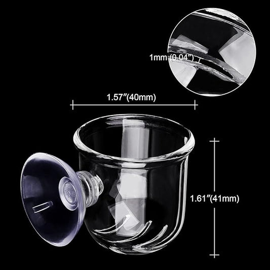 WEAVERBIRD Aquarium Glass Cone Feeder Red Worm Fish Tank Plant Shrimp Feeder Fish Feeding Cup