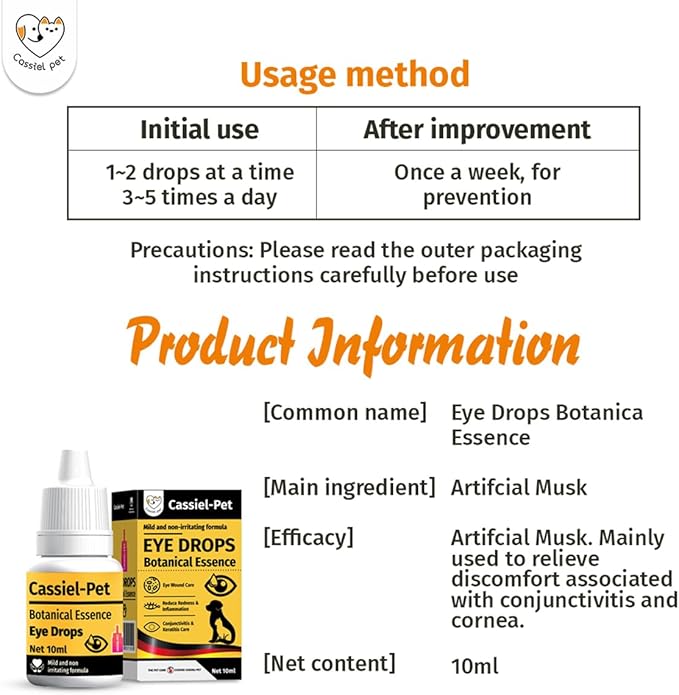 Eye Drops for Eye Infection Treatment, Soothe Infection Allergy, Relieve Dry Eyes & Red Eye,Eye Cleaner and Tear Stain Remover for Dogs and Cats | 10 ml 0.33 FL OZ (1 Bottle)