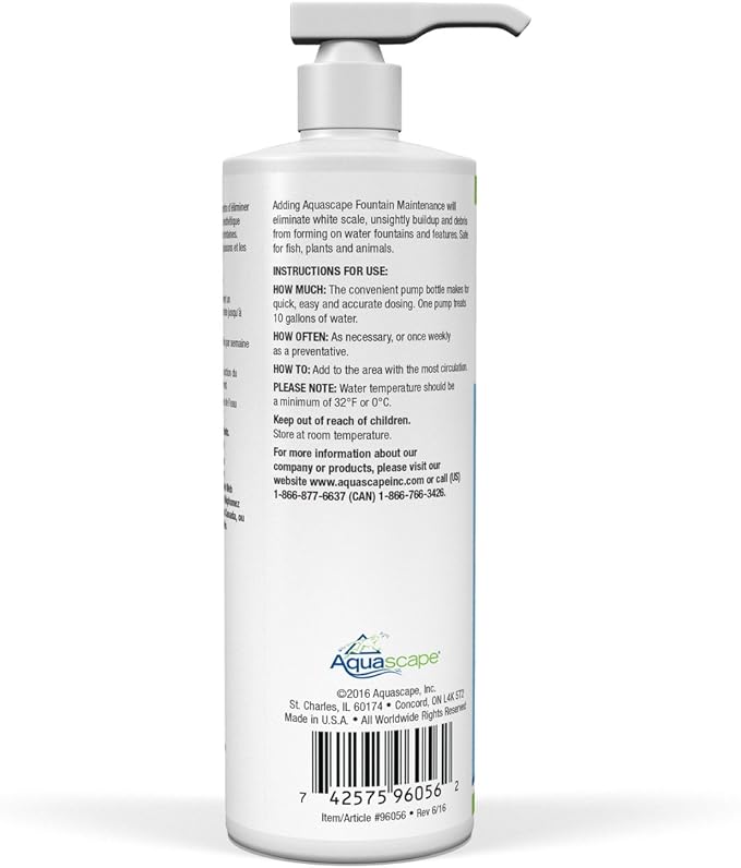Aquascape Fountain Maintenance Water Feature Treatment, Liquid, 16-oz | 96056