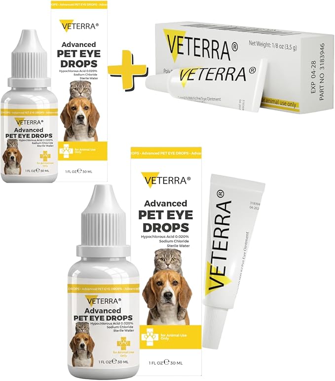Dog & Cat Eye Ointment and Eye Wash – Tear Stain Remover, Gentle Eye Care, Helps Remove Discharge, Daily Eye Hygiene Support, 2-in-1 Pet Eye Care Kit (30ml + 3.5g)