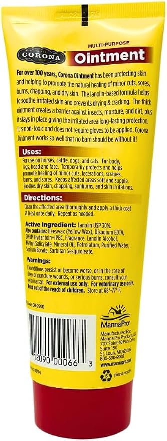Corona Ointment for Horses | Lanolin-Based Formula Helps Sooth Irritation | 7 Ounces | Pack of 2